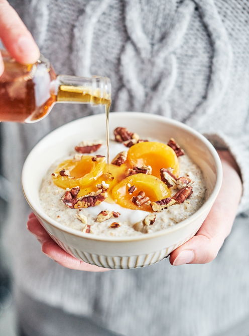 Avena Sin Cocción con Albaricoques y Jengibre