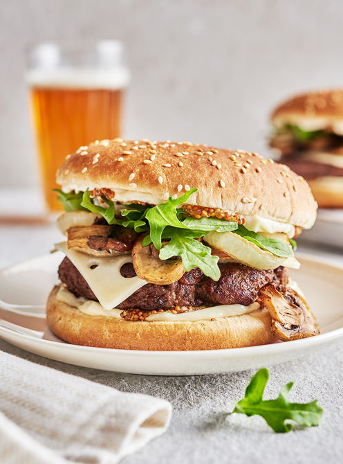 Hamburguesas Rellenas de Champiñones en Freidora de Aire