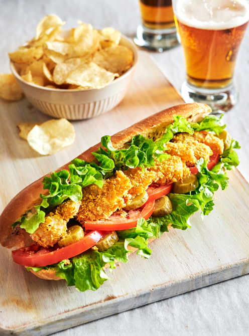 Sándwiches Po' Boy de Camarones